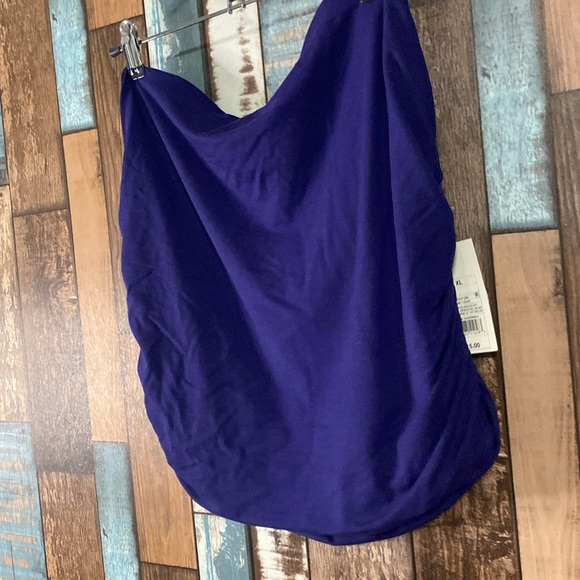 A new day navy strapless soft scrunchy side top - Picture 2 of 14